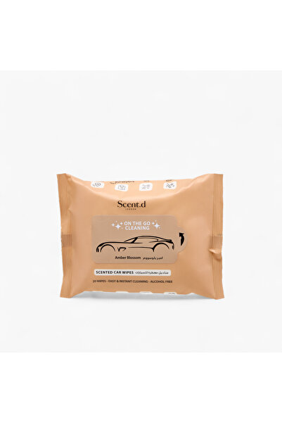 Scent.d London مناديل تنظيف السيارات برائحة زهرة العنبر - مجموعة من 20 قطعة