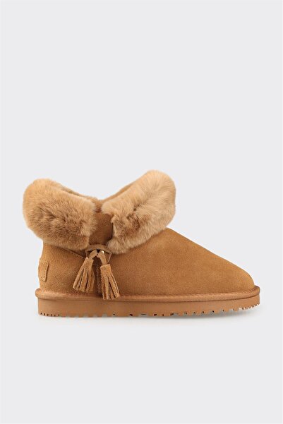 Elle Shoes Camel Deri Kadın Günlük Bot