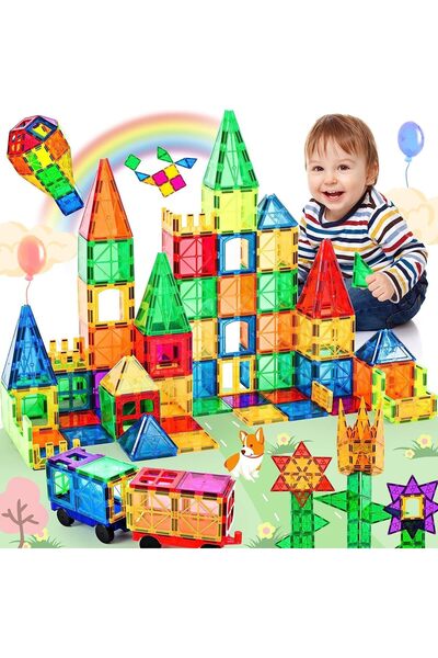 TEGRILO 120 Pcs 3D Magnetic Building Blocks Kids Building Blocks Set Magnetic Building Construction