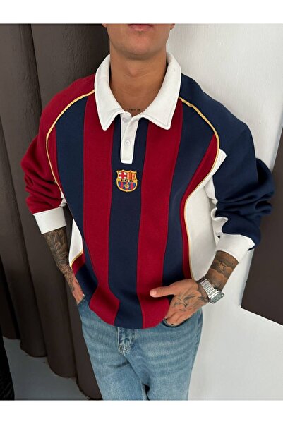 KUN SPORTSWEAR سترة رياضية فاخرة بياقة عمودية وتصميم عتيق فضفاضة للجنسين