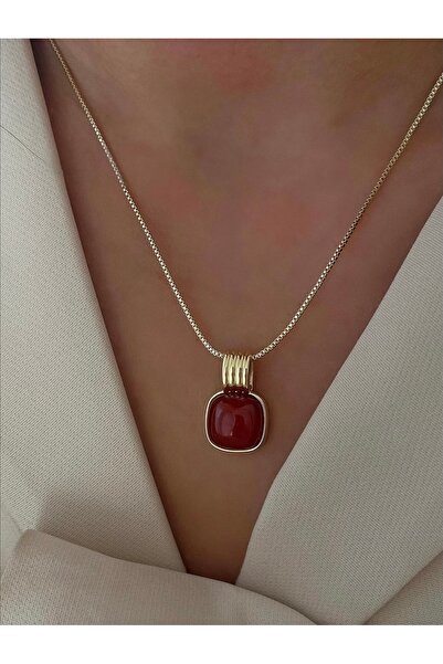 Vi store Çelik Agatha Kolye