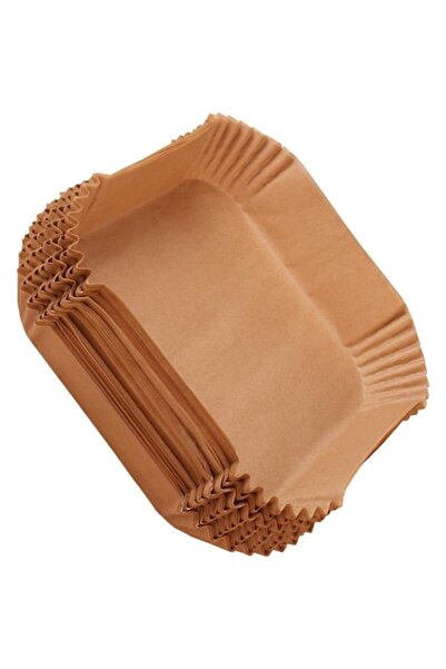 FORHOUSE HASEPE Set de 100 de huse de hârtie pergament pentru friteuză cu aer și cuptor cu microunde, 16 x 4,5 cm, maro