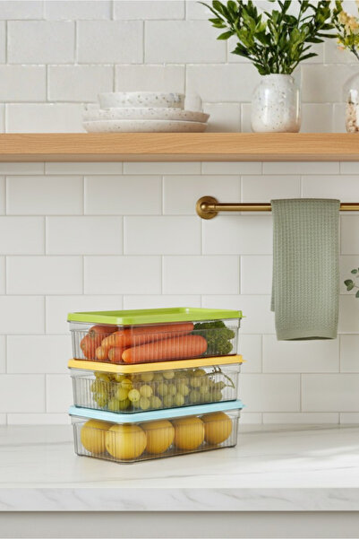 Orvila 3-Piece Refrigerator Organizer Storage Container Refrigerator Organizer 3X1.80 L