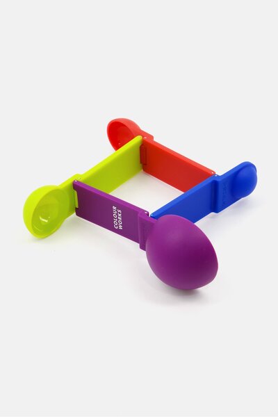 Colour Works 4 In 1 Measuring Spoon, Purple/Blue Combo