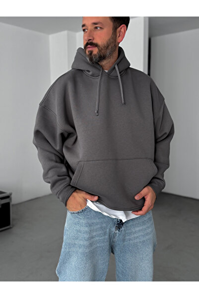 BYBASICMAN Smoked Basic Hooded Sweatshirt Jj-163