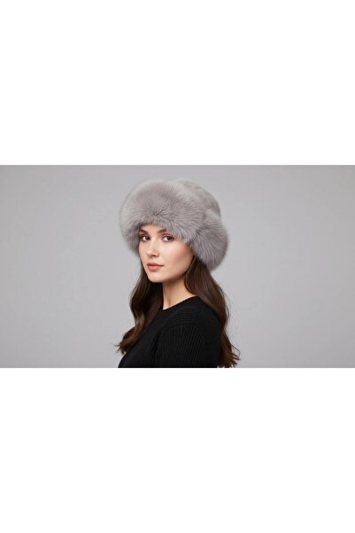 gigigiyim Women's Kalpak Beret with Faux Fur Detail