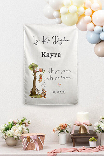 Vagonik Kişiye Özel Doğum Günü Happy Birthday Winnie The Pooh ve Tiger Temalı...