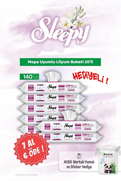 Sleepy Mopa Uyumlu 7 AL 6 ÖDE Lilyum Buketi 20'li ve ROSIE