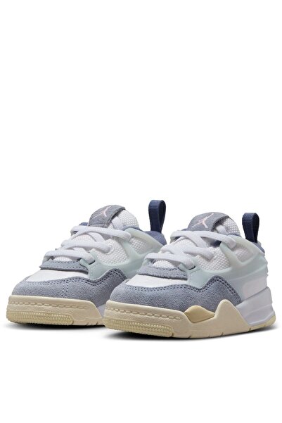 Nike Jordan 4 Rm Td Leather Sneakers Genuine Leather Rubber Lace-Up Kids' Sneakers White Blue