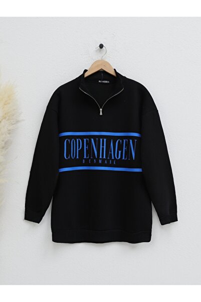 HİJABAYA Τρία κορδόνια με μισό φερμουάρ Ş επένδυση fleece weat