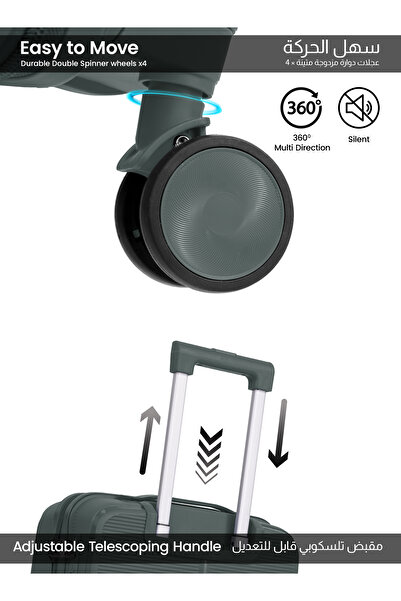 PARAJOHN SkyGlide 20-Inch Cabin-Size (Small) PP Hard Case Luggage Trolley Bag with 8 Spinner Wheels and Lock