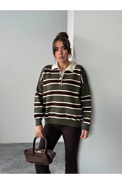 mydukkan.co Tricotaj cu dungi cu gât polo