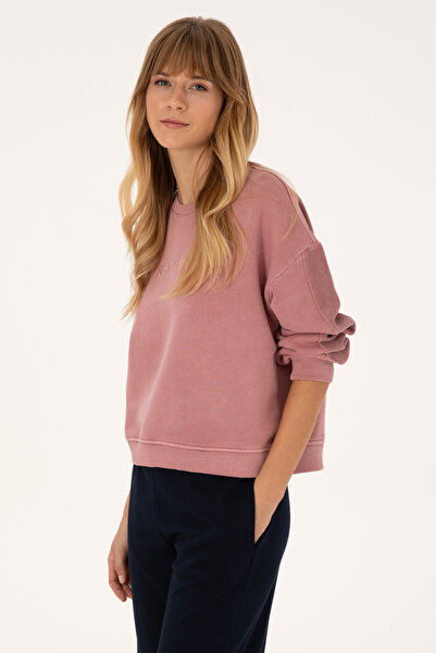 U.S. Polo Assn. Women's Dusty Rose Crew Neck Sweatshirt 50309547-Vr221