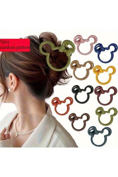 Generic Cute Mickey Ear Hair Claw Clips, Mini Cartoon Hair Clamps, Matte Hair Accessories for Women Girls