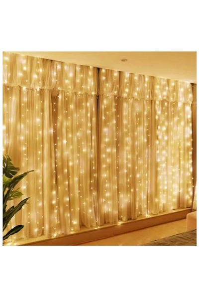 OEM Curtain Christmas installation, 3mx3m, 300 LEDs, 8 lighting functions, outdoor, indoor, white