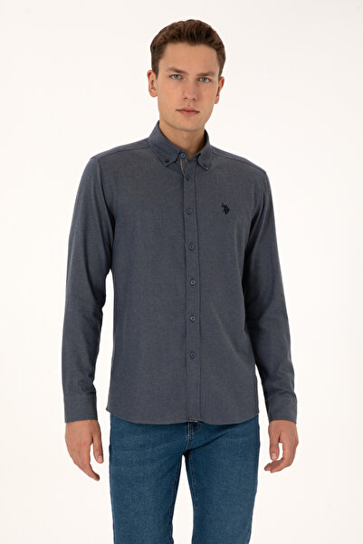U.S. Polo Assn. Men's Light Navy Blue Long Sleeve Shirt 50308554-Vr059