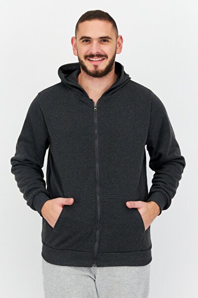 Phat Farm Men Hooded Long Sleeves Plain Sweatshirts, Grey