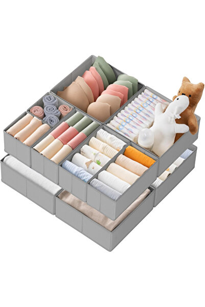 Elindor Σετ 10 πτυσσόμενων κουτιών αποθήκευσης Elindor®, 4 μεγάλα, 4 μεσαία, ...