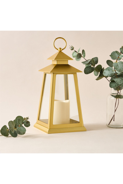Lifestyle فانوس معدني مع شمعة LED - 15 × 15 × 31 سم