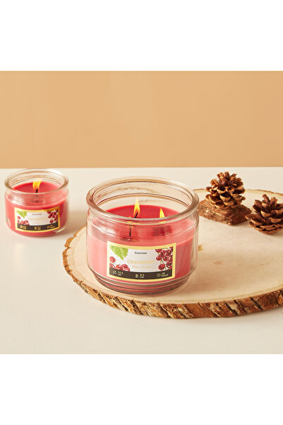 Lifestyle شمعة إسينشالز الزجاجية المعطرة بالتوت البري بثلاث فتائل - 18 ساعة