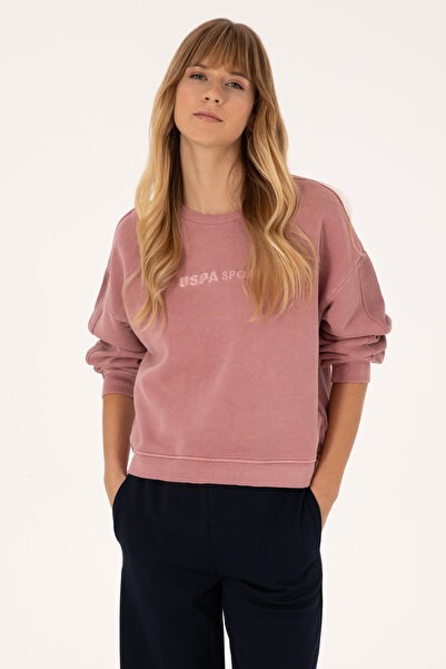 U.S. Polo Assn. Women's Dusty Rose Crew Neck Sweatshirt 50309547-Vr221