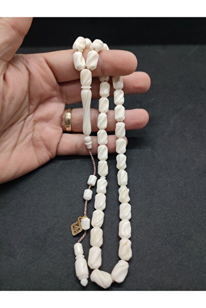 İskeçe Exclusive İskeçeli Cemil Masterpiece Full Pen Carving Art Natural Whale Bone Certified 8772