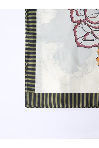 Jimmy Key Μικτό ριγέ υφαντό κασκόλ με φιγούρες λουλουδιών