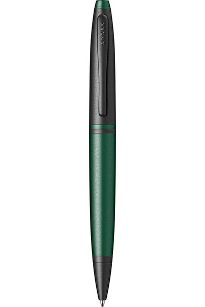Cross Calais Matte Green and Black BT Metal ballpoint pen, twist mechanism, matte black/green