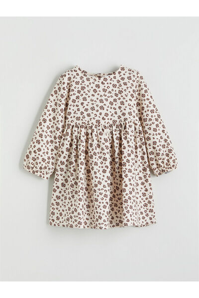 LC Waikiki Beige Patterned Girl's Dress and Vest