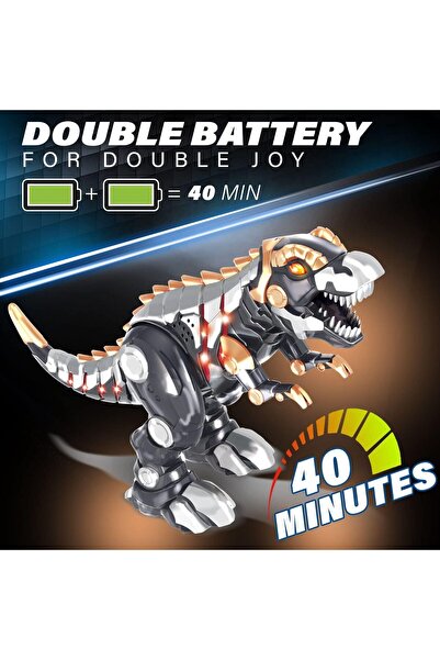 fitto Large T-Rex Remote Control Dinosaur Toy, Programmable, Glowing Eyes, Rechargeable Battery, Sounds &