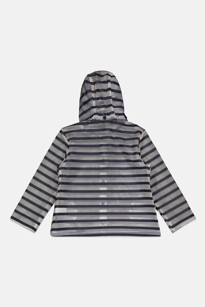 Tchibo Kids Girl Stripe Hooded Rain Jacket, Navy