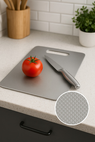 Lilasso Patterned Surface-Stainless Steel Kitchen Cutting-Chopping Board 23X33 cm ()