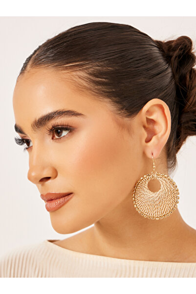 Styli Textured Round Earrings