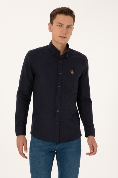 U.S. Polo Assn. Men's Navy Blue Long Sleeve Basic Shirt 50315710-Vr033