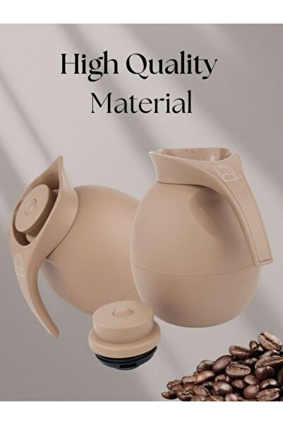 Raz Home Set of 2 High Quality Vaccum Flask for Coffee Tea Water 1000ml Brown