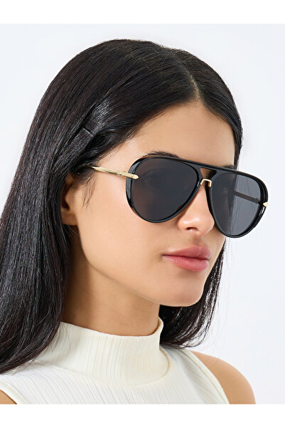 Styli Black Aviator Sunglasses