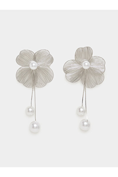 Styli أقراط متدلية على شكل زهرة من اللؤلؤ