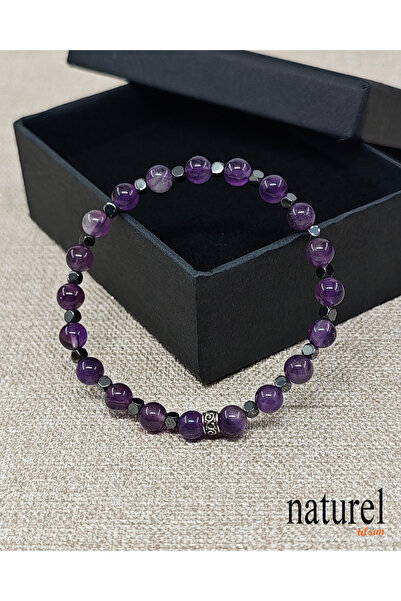 Naturel Tılsım Amethyst 6mm Natural Stone Bracelet