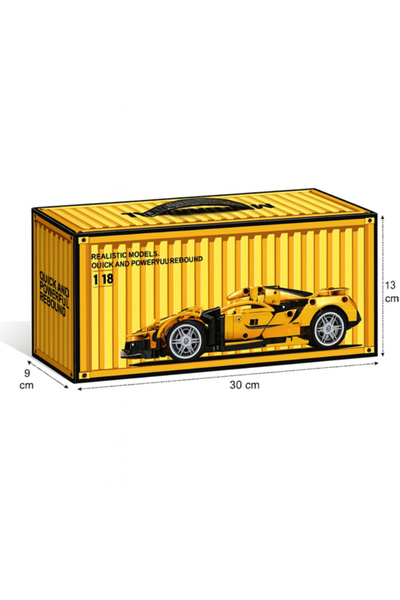 OEM DIY yellow car model with 422 Building Block Car pieces