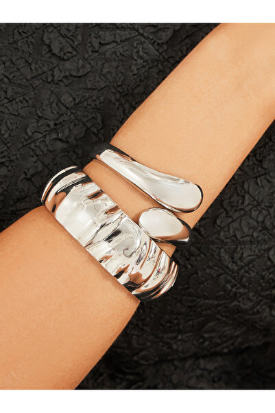 Styli Set of 2 - Silver Plated Bangle and Cuff Bracelet