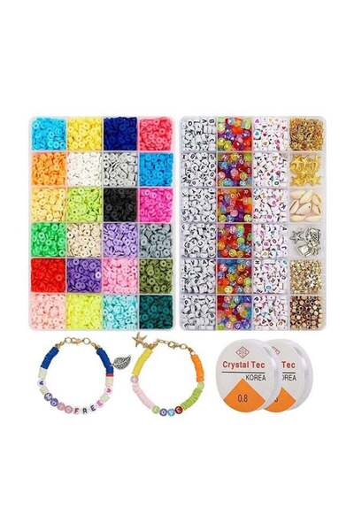BSMBIOO Arabest 7150 Pieces Of 6Mm Diy Woven Disc And Letter Combination Set 25x18x10cm