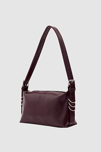 Shule Bags Baguette Bag with Loop Ring Detail Plum