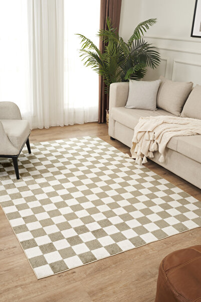 Konfor Halı Damas 4003 Yeşil Hav Toz Vermez Salon Mutfak Koridor Oturma Odası...