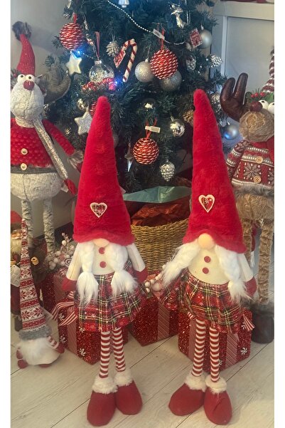 So Iconic Decorative Elf with Red Velvet Hat and Braided Hair / 80cm Valentin...