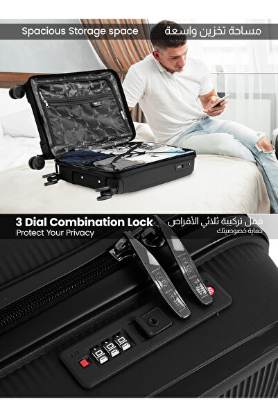 PARAJOHN SkyGlide 20-Inch Cabin-Size (Small) PP Hard Case Luggage Trolley Bag with 8 Spinner Wheels and Lock