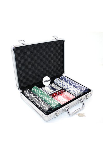 Acousticworld 200 Chip Poker Game with Metal Bag Alk1500