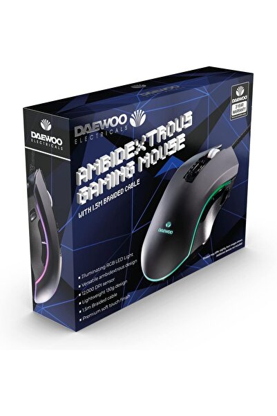 Daewoo Mouse Gaming Premium Soft Touch cu fir 1.5m USB 2.0, LED RGB, 12.000 DPI