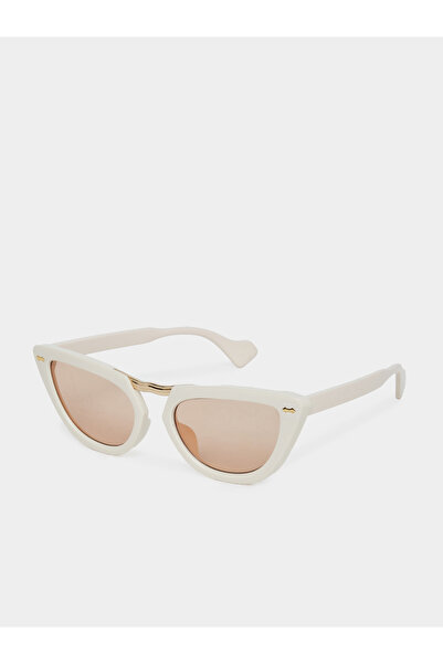 Styli Solid Lens Saddle Nose Cat Eye Sunglasses