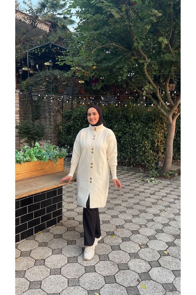 Thebomb Ala Long Buttoned Knit Cardigan