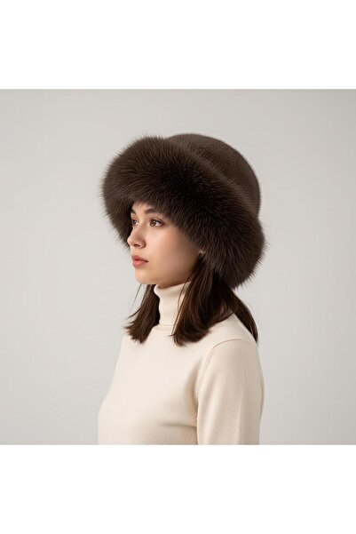 gigigiyim Women's Kalpak Beret with Faux Fur Detail
